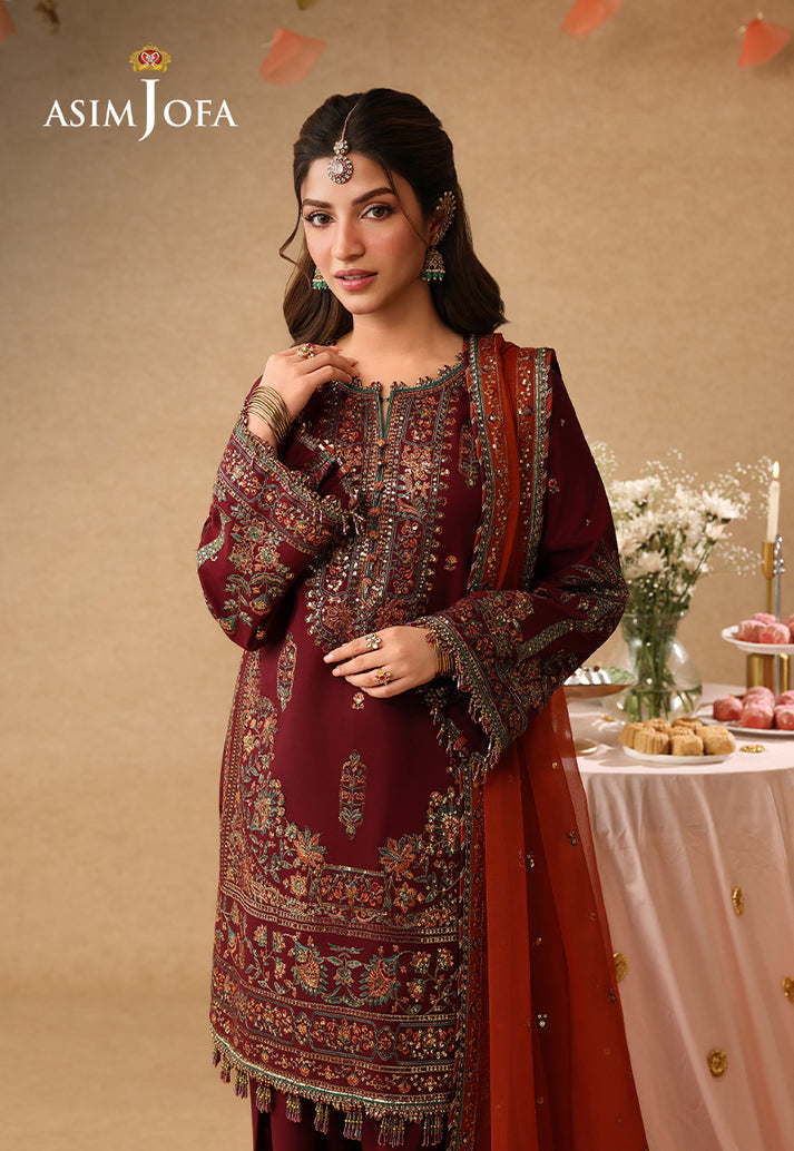 Asim Jofa Chiffon Embroidered Unstitched 3PC LU-2367