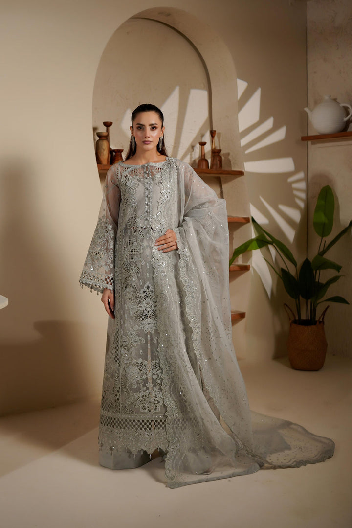 Marium's Organza Embroidered Unstitched 3PC LU-2446
