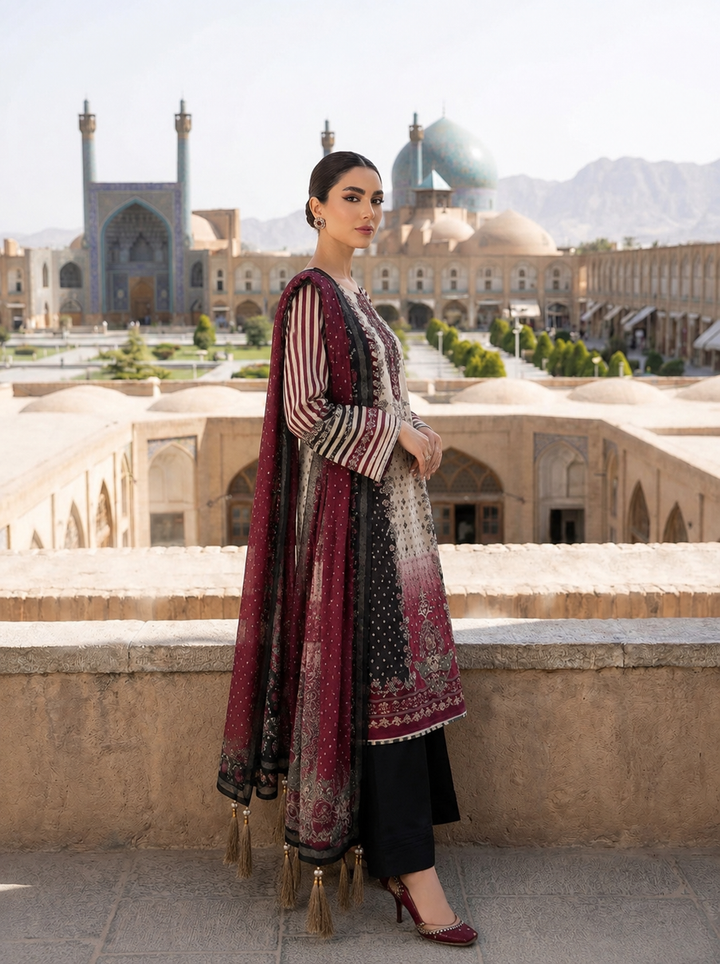 Lulusar Silk Embroidered Unstitched 3PC SK-2418
