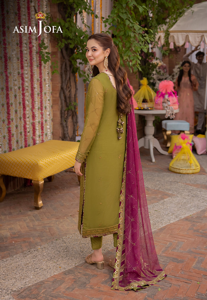 Asim Jofa Chiffon Embroidered Unstitched 3PC LU-1261