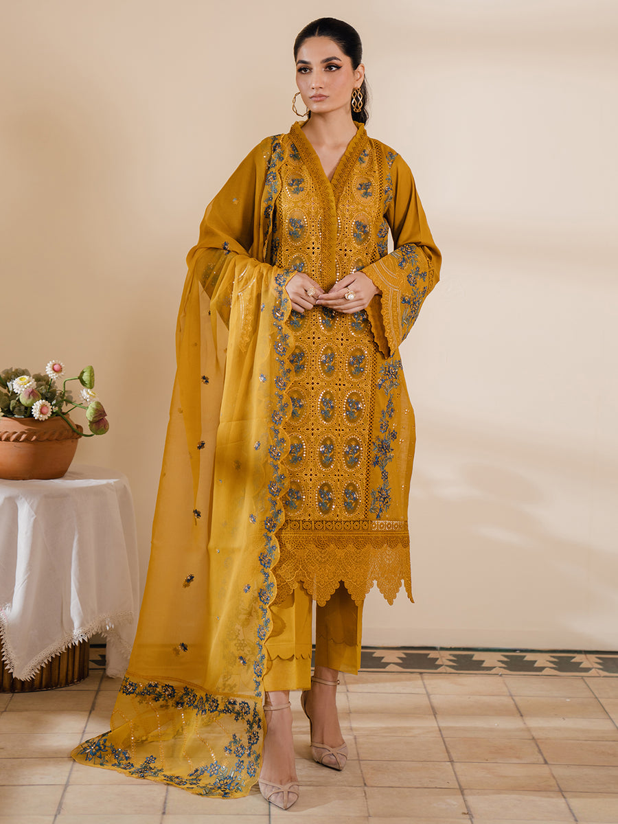 Bin Ilyas Summer Cotton Embroidered Unstitched 3PC SK-2044