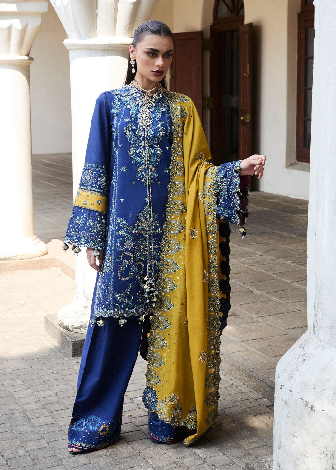 Hussain Rehar Dhanak Embroidered Unstitched 3PC FF-2587