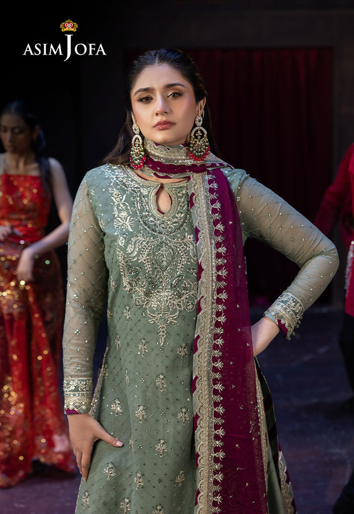 Asim Jofa Chiffon Embroidered Unstitched 3PC LU-2402