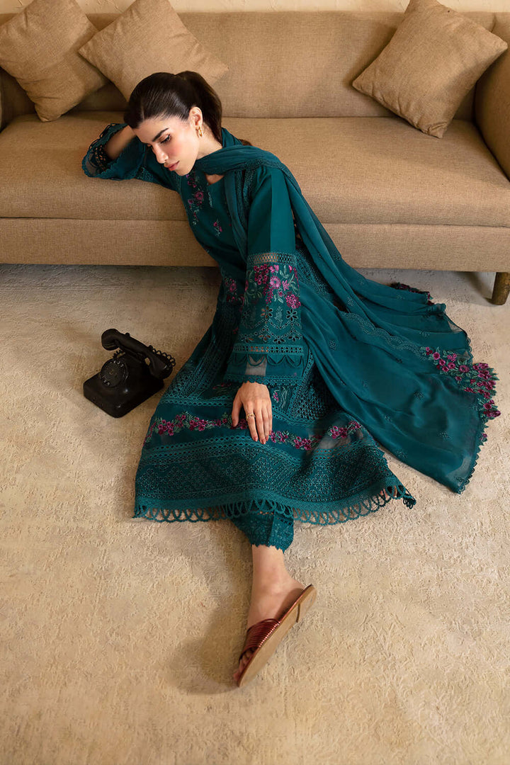 Azure Summer Lawn Embroidered Unstitched 3PC SK-1091