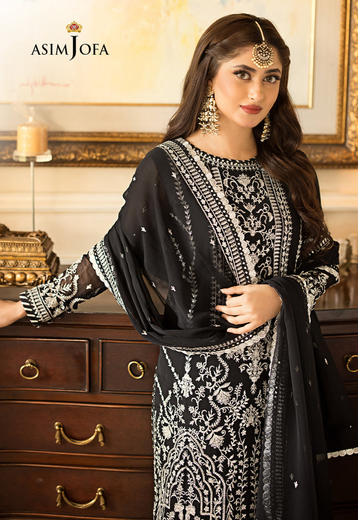 Asim Jofa Summer Chiffon Embroidered Unstitched 3PC SK-1188