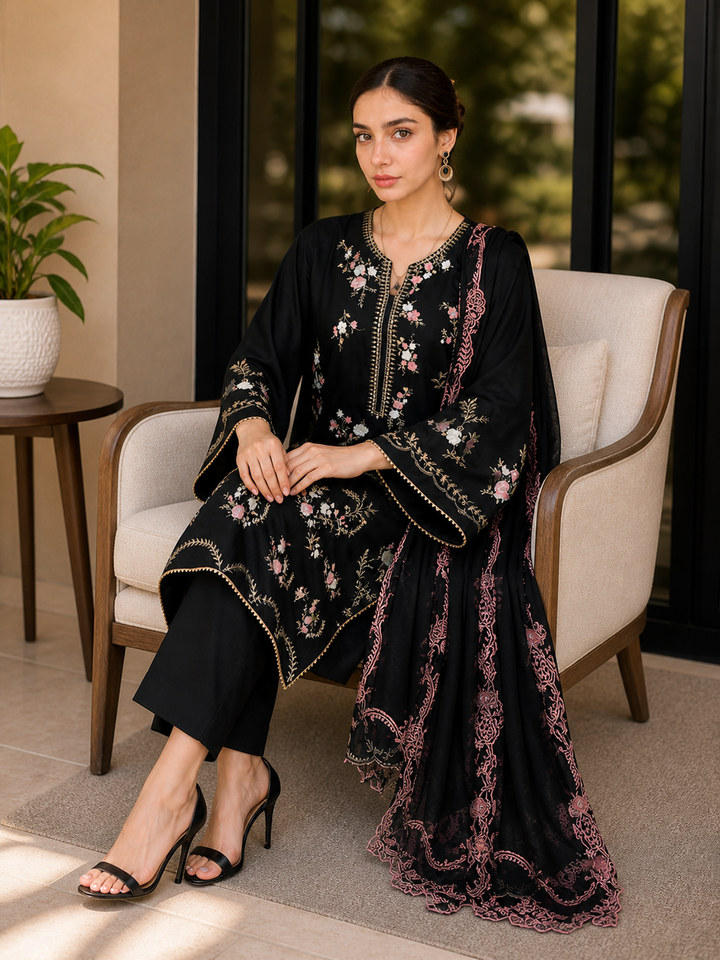 Batik Summer Lawn Embroidered Unstitched 3PC DZ-1104