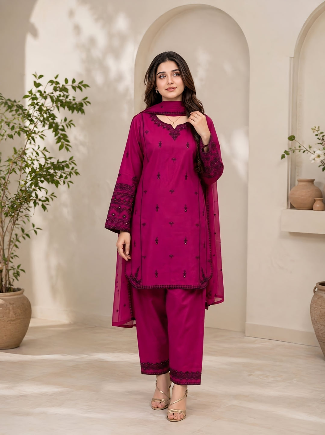 Batik Dhanak Embroidered Unstitched 3PC FF-2581