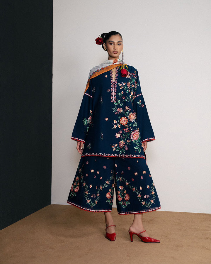 Hussain Rehar Dhanak Embroidered Unstitched 3PC FF-2604