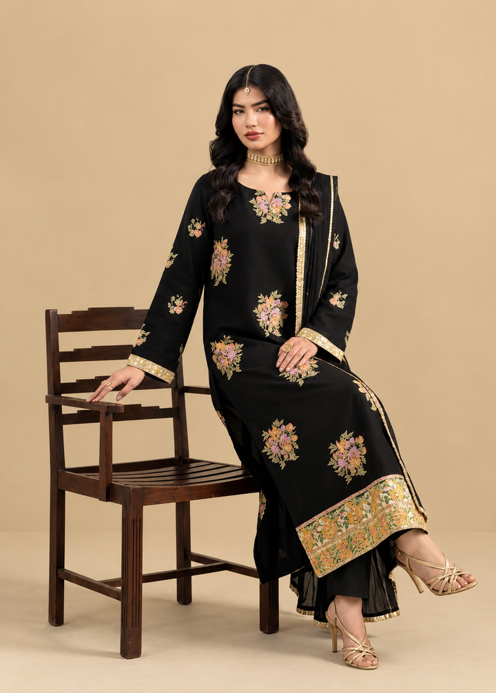 Maria B Dhanak Embroidered Unstitched 3PC FF-2600