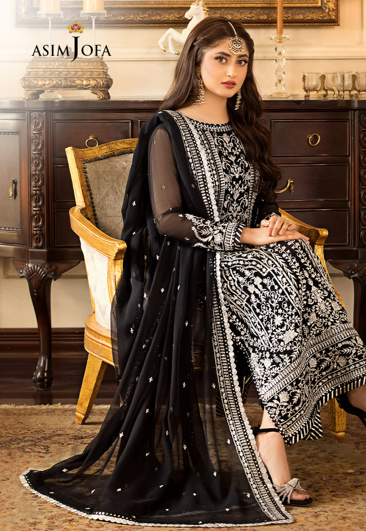 Asim Jofa Summer Chiffon Embroidered Unstitched 3PC SK-1188