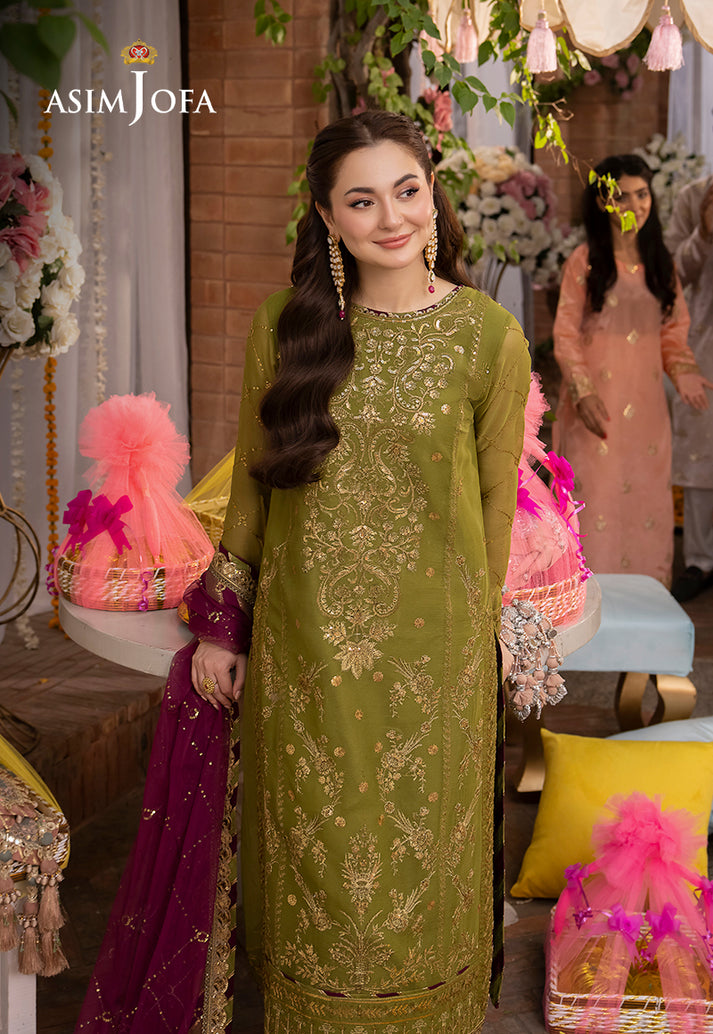 Asim Jofa Chiffon Embroidered Unstitched 3PC LU-1261
